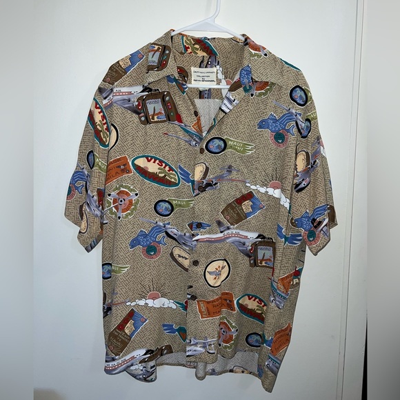 Dietrich Varez by Reyn Spooner Hawaii Vintage Airplane Shirt size Medium - Picture 1 of 8